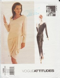 1269 VOGUE PLATT TAPER OVERLAY DRAPE DRESS LENGTHS PATTERN 14-18, 20-24